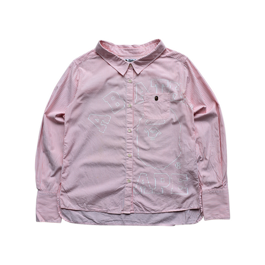 A Bathing Ape Striped Long Sleeve Button Up Shirt -XS
