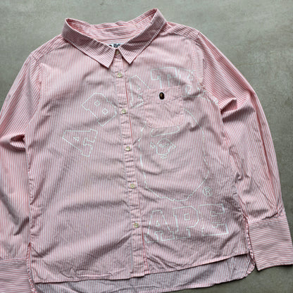 A Bathing Ape Striped Long Sleeve Button Up Shirt -XS