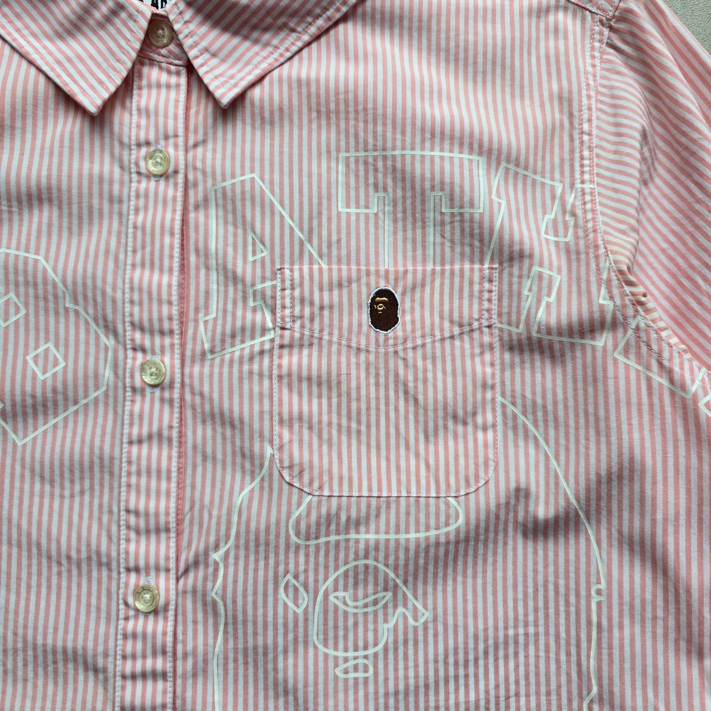 A Bathing Ape Striped Long Sleeve Button Up Shirt -XS