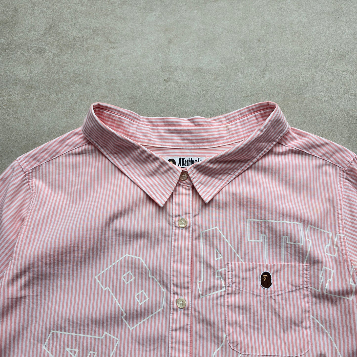 A Bathing Ape Striped Long Sleeve Button Up Shirt -XS