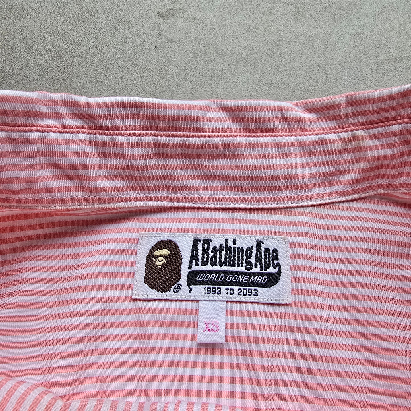 A Bathing Ape Striped Long Sleeve Button Up Shirt -XS