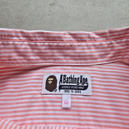 A Bathing Ape Striped Long Sleeve Button Up Shirt -XS