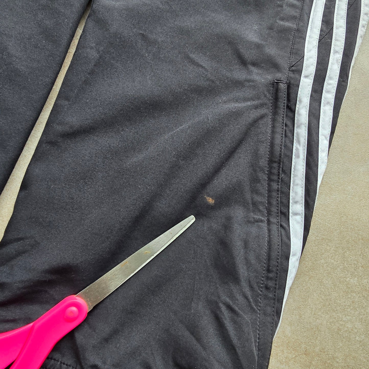 Vintage Adidas 3 Stripe Ankle Zip Track Pants - M/L