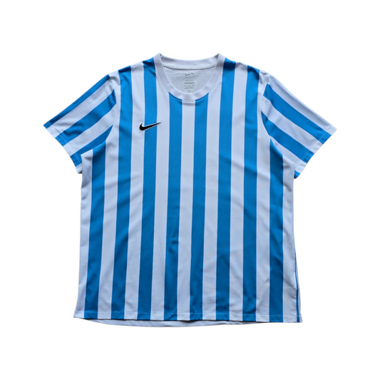 Nike Dri-Fit Embroidered Swoosh Blue & White Striped Jersey - XXL