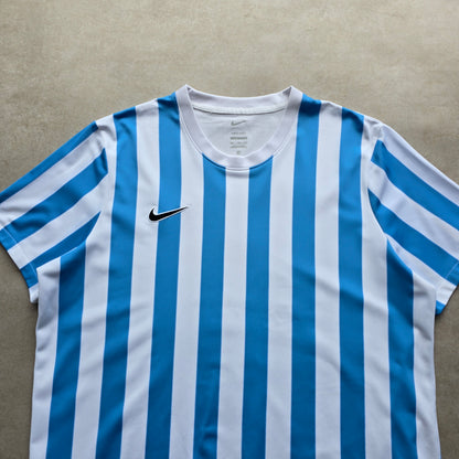 Nike Dri-Fit Embroidered Swoosh Blue & White Striped Jersey - XXL