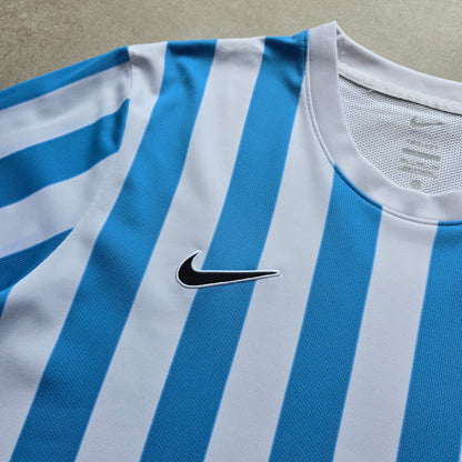 Nike Dri-Fit Embroidered Swoosh Blue & White Striped Jersey - XXL