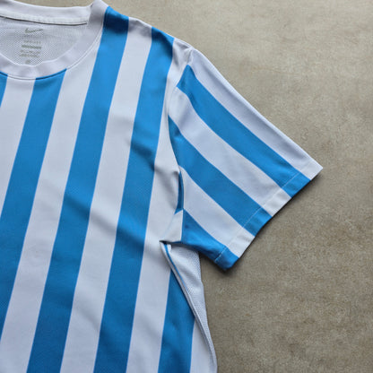 Nike Dri-Fit Embroidered Swoosh Blue & White Striped Jersey - XXL