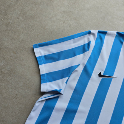 Nike Dri-Fit Embroidered Swoosh Blue & White Striped Jersey - XXL