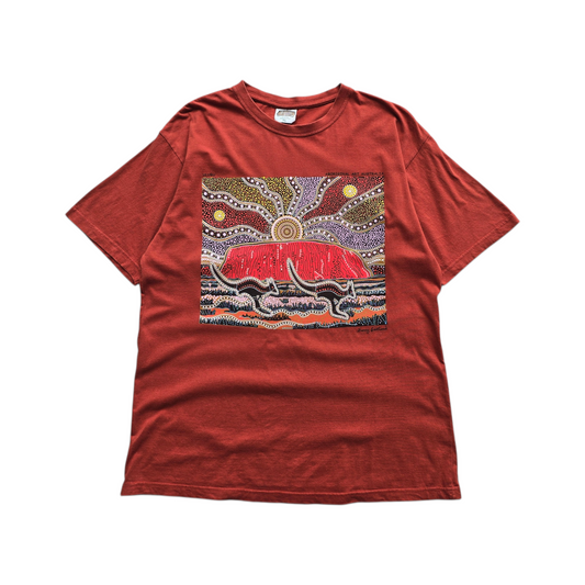 Vintage Uluru Aboriginal Art Tee - L