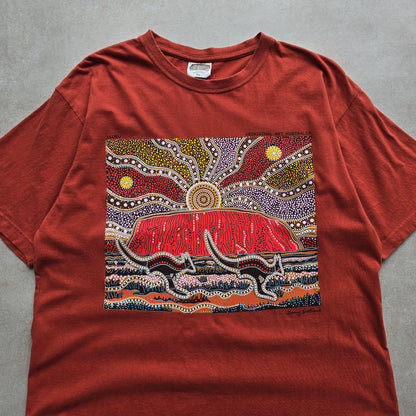 Vintage Uluru Aboriginal Art Tee - L