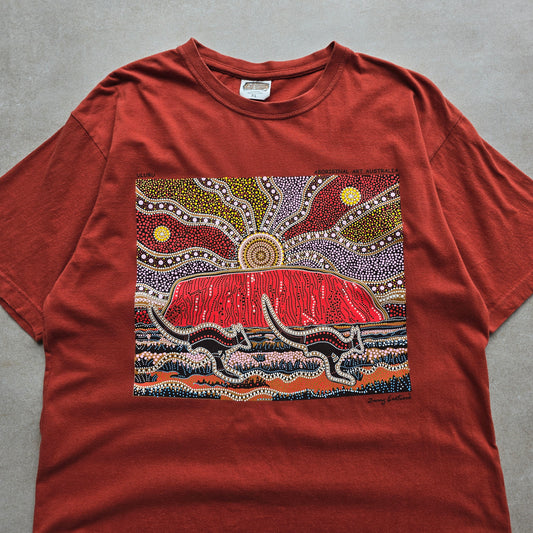 Vintage Uluru Aboriginal Art Tee - L