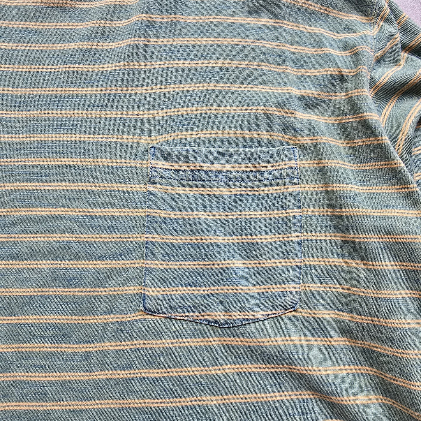Beams Plus Striped Long Sleeve Pocket Tee - XL