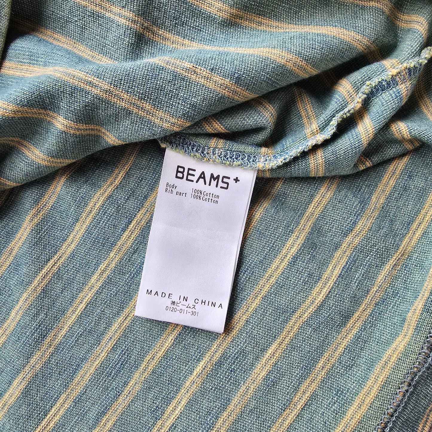 Beams Plus Striped Long Sleeve Pocket Tee - XL