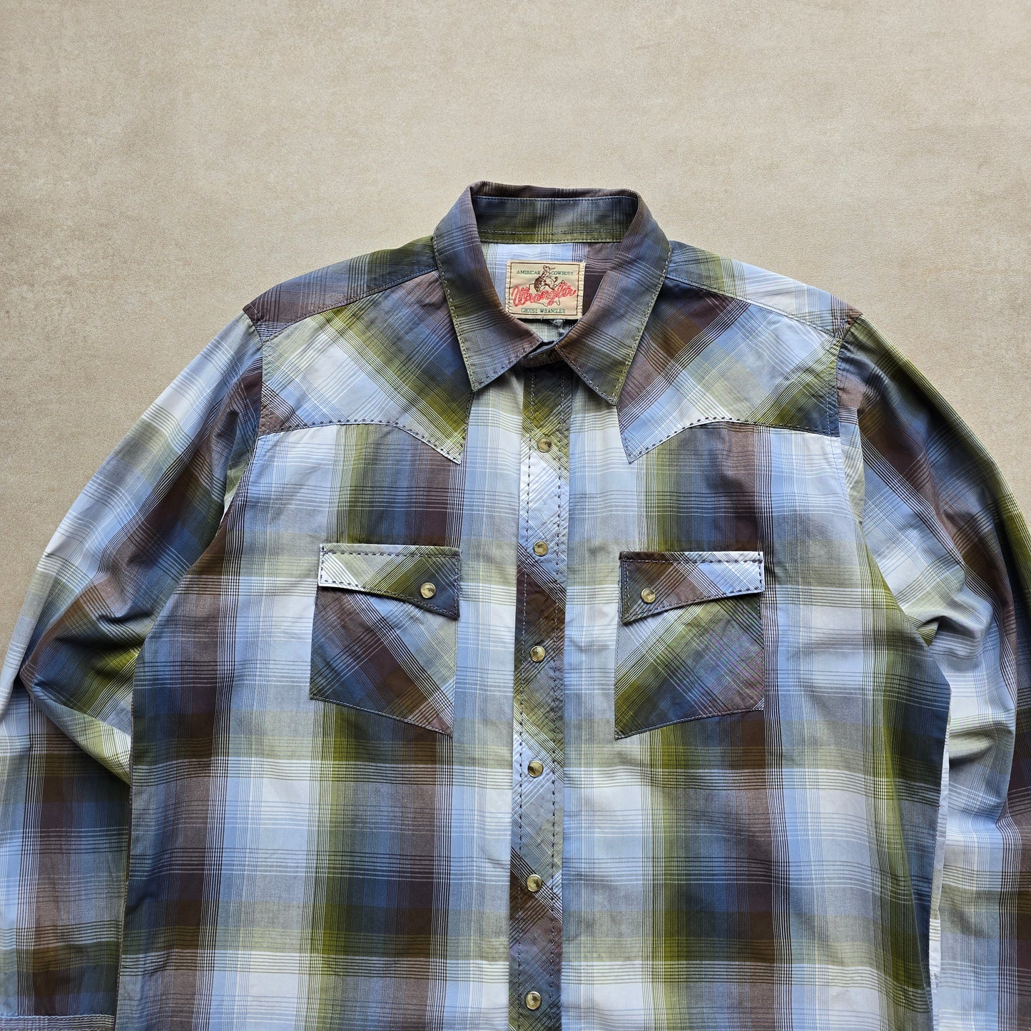Vintage Wrangler Pearl Snap Button Up Shirt - L