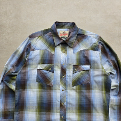 Vintage Wrangler Pearl Snap Button Up Shirt - L