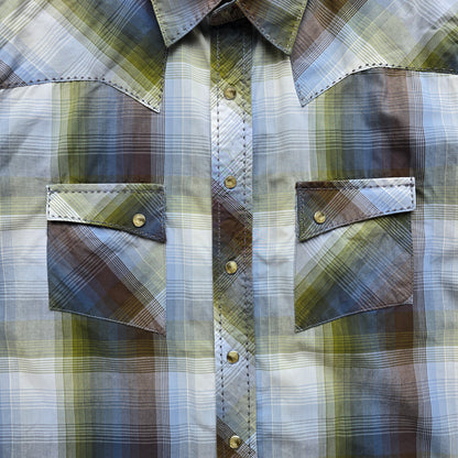Vintage Wrangler Pearl Snap Button Up Shirt - L