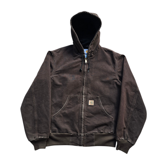 Vintage 90's Carhartt J25 Brown Hooded Jacket - S