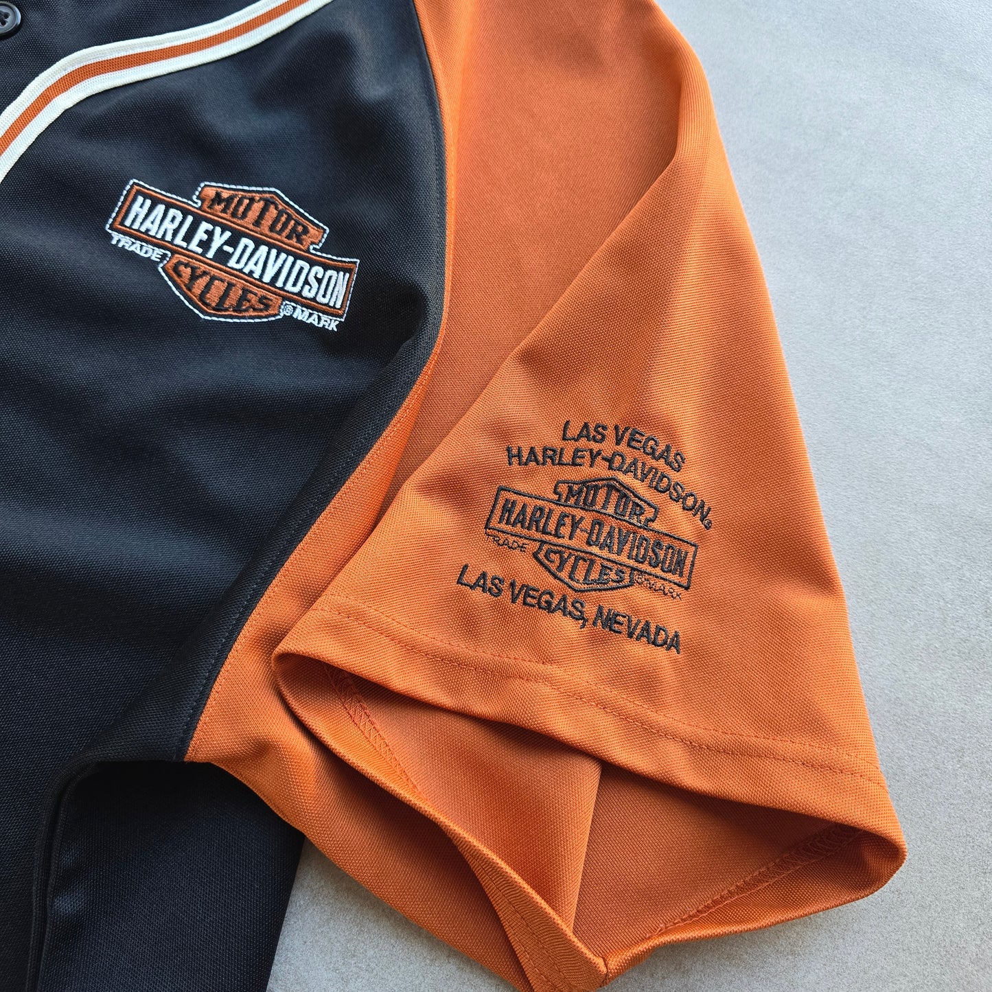 Vintage 2000's Harley Davidson Las Vegas Baseball Jersey - XL