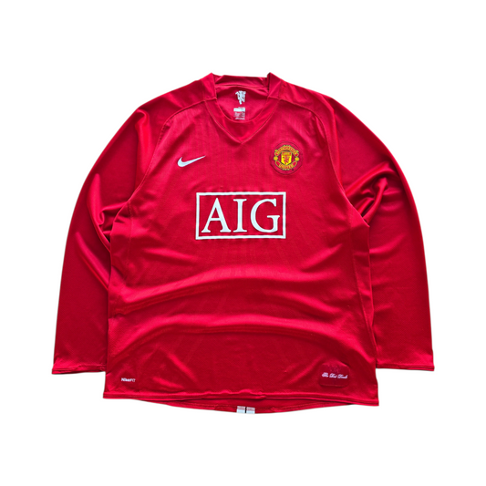 RARE 2007/09 Nike Manchester United Home Long Sleeve Jersey - XL