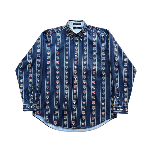 Vintage 90's Tommy Hilfiger Golf Long Sleeve Button Up Shirt - L/XL
