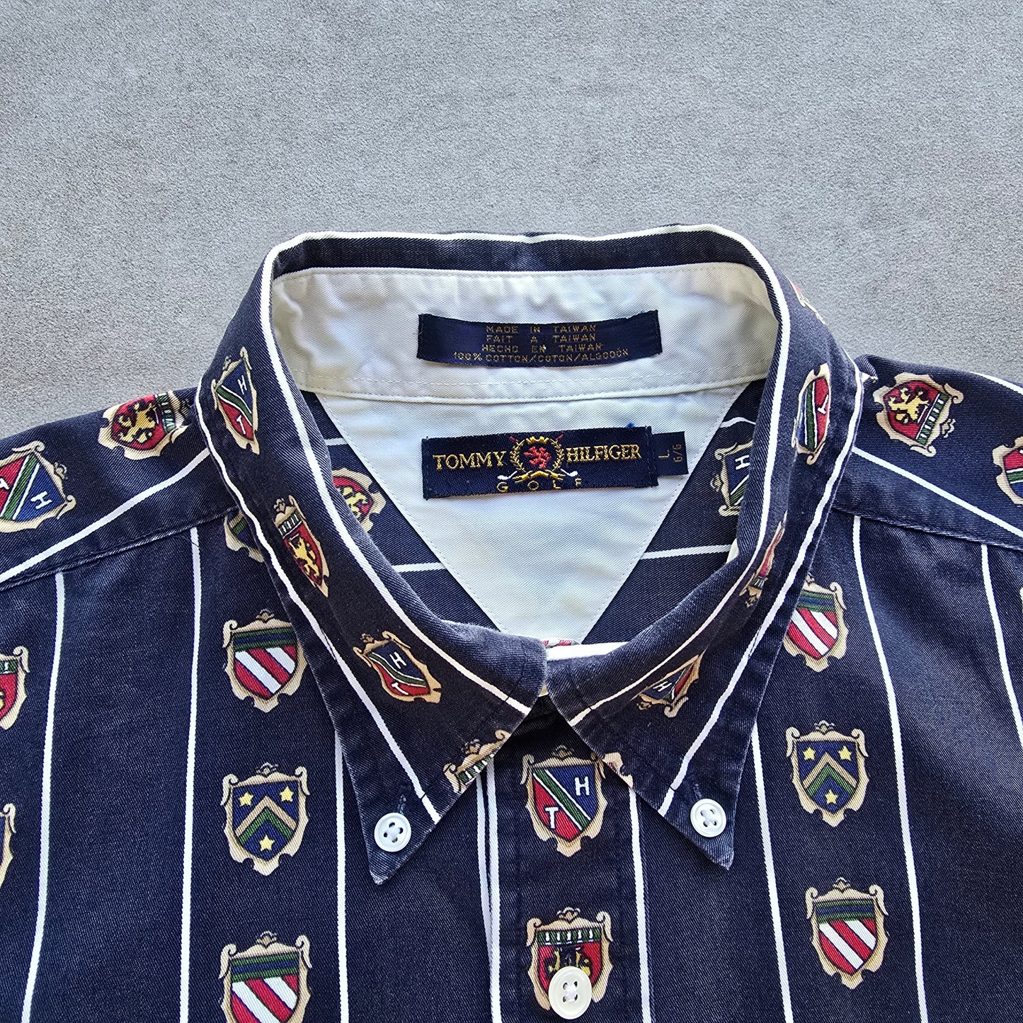 Vintage 90's Tommy Hilfiger Golf Long Sleeve Button Up Shirt - L/XL