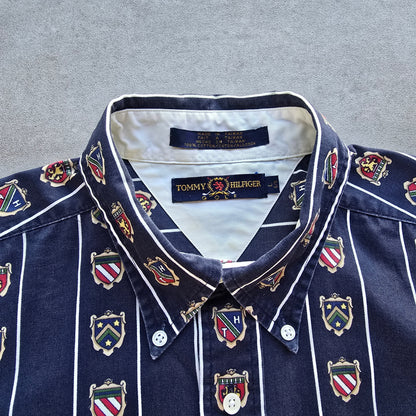 Vintage 90's Tommy Hilfiger Golf Long Sleeve Button Up Shirt - L/XL