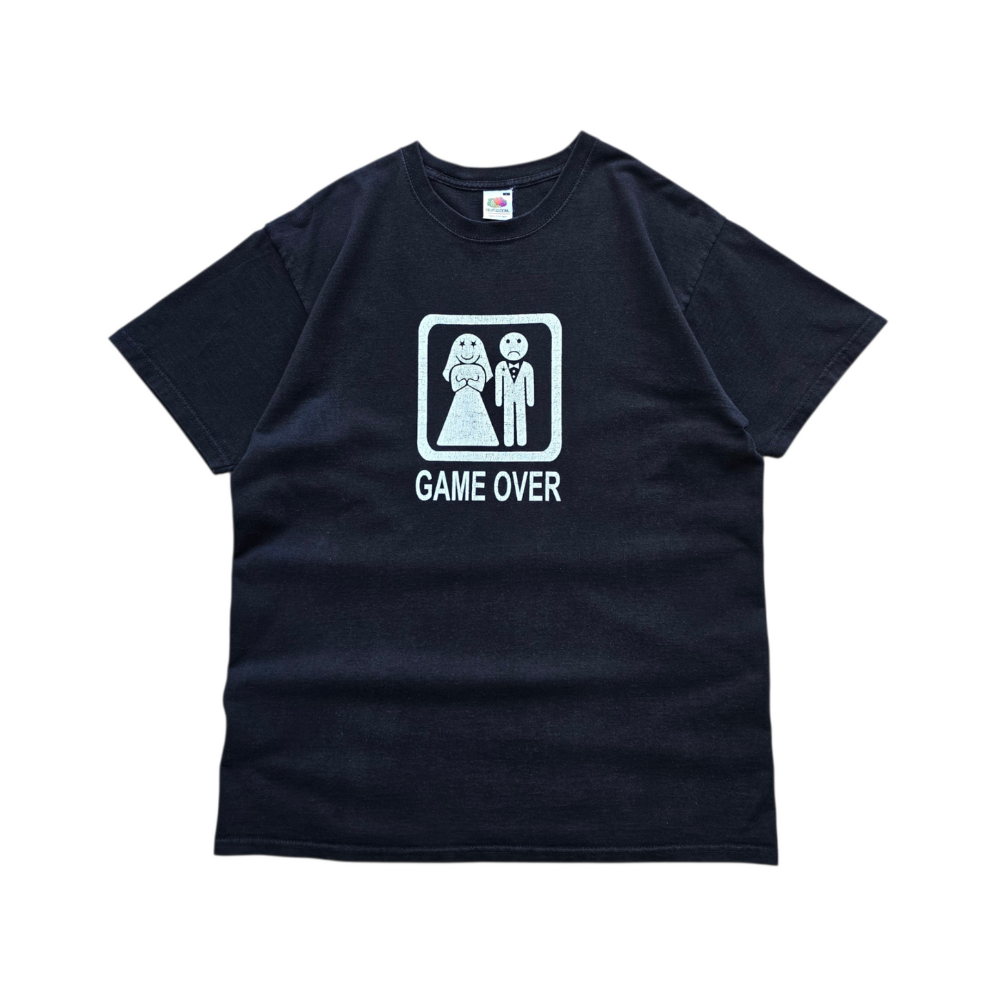 Vintage Game Over Wedding Tee - L
