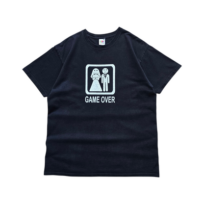 Vintage Game Over Wedding Tee - L