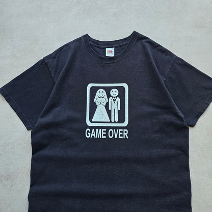 Vintage Game Over Wedding Tee - L