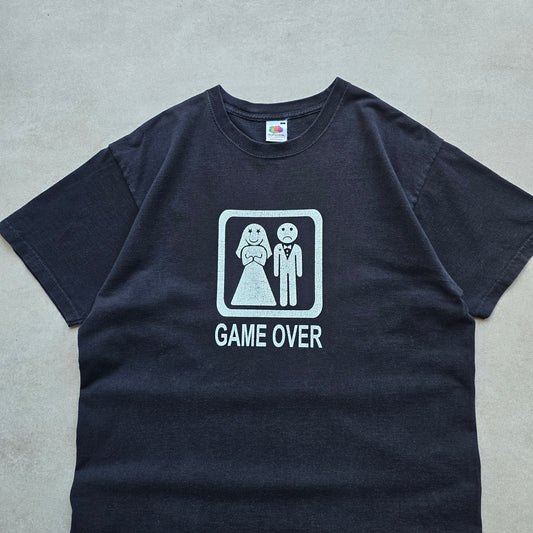 Vintage Game Over Wedding Tee - L
