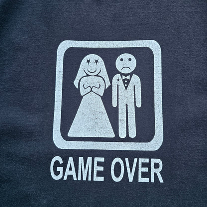 Vintage Game Over Wedding Tee - L