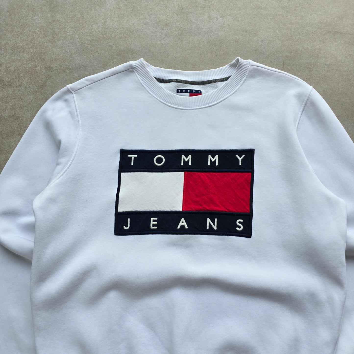 Tommy Hilfiger Flag White Sweatshirt - M/L