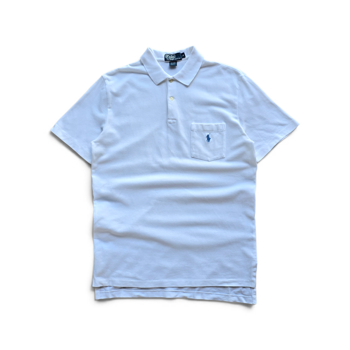 Vintage Ralph Lauren White Pocket Polo Shirt - M
