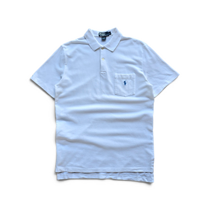 Vintage Ralph Lauren White Pocket Polo Shirt - M
