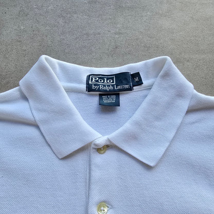 Vintage Ralph Lauren White Pocket Polo Shirt - M