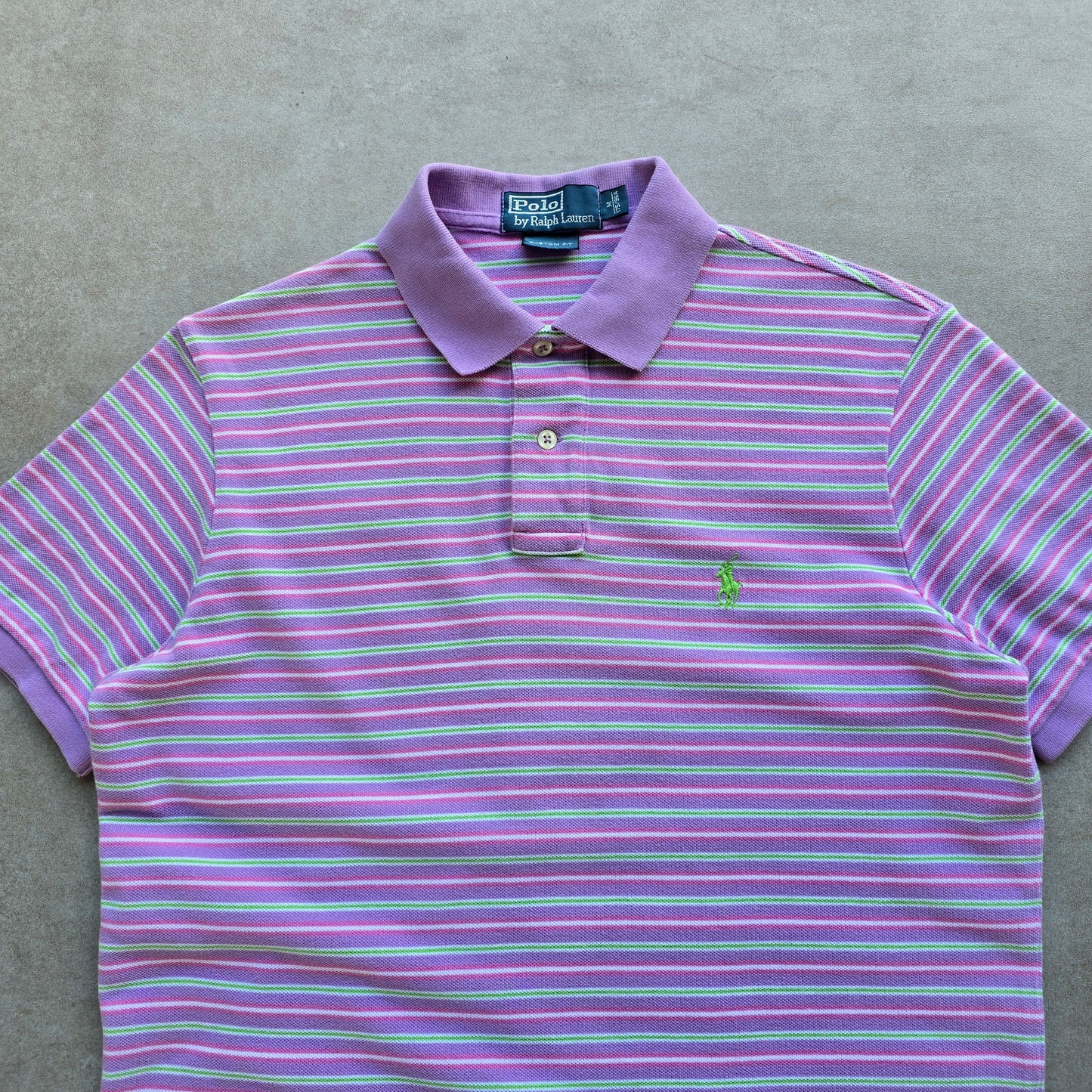 Vintage Ralph Lauren Purple Striped Polo Shirt - M