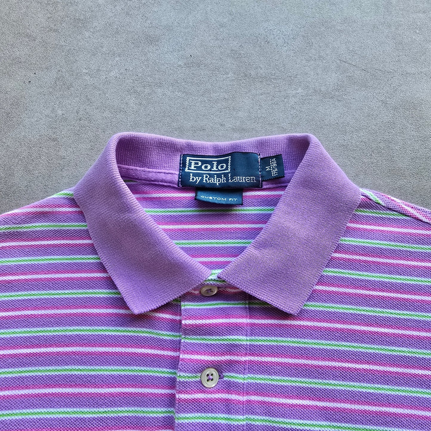 Vintage Ralph Lauren Purple Striped Polo Shirt - M