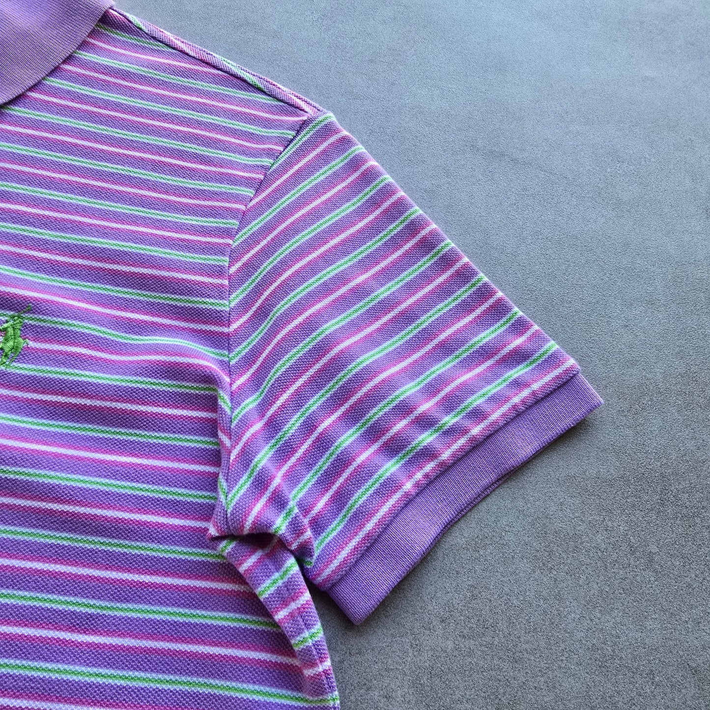 Vintage Ralph Lauren Purple Striped Polo Shirt - M