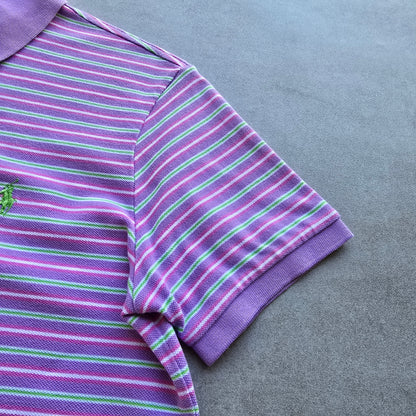 Vintage Ralph Lauren Purple Striped Polo Shirt - M