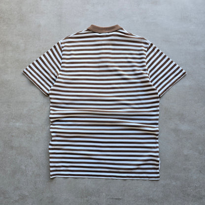 Vintage Ralph Lauren Brown Striped Polo Shirt - L