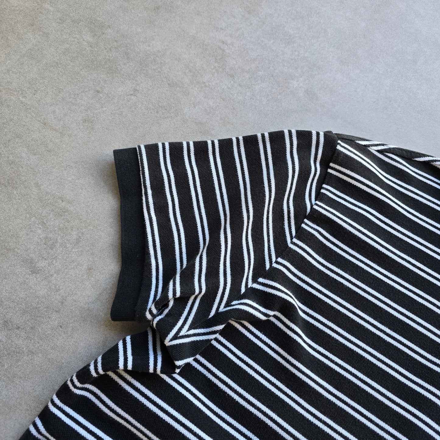 Vintage Ralph Lauren Black Striped Polo Shirt - L