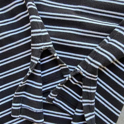Vintage Ralph Lauren Black Striped Polo Shirt - L