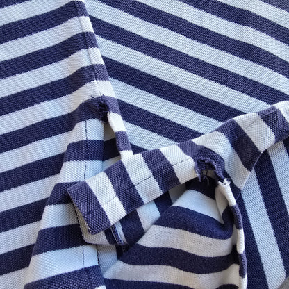 Vintage Ralph Lauren Blue Striped Polo Shirt - L