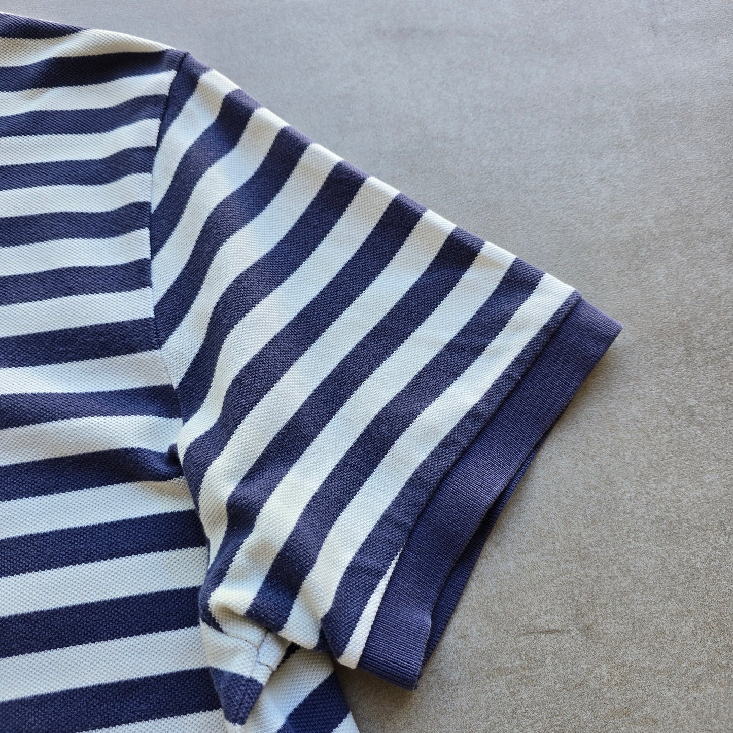 Vintage Ralph Lauren Blue Striped Polo Shirt - L