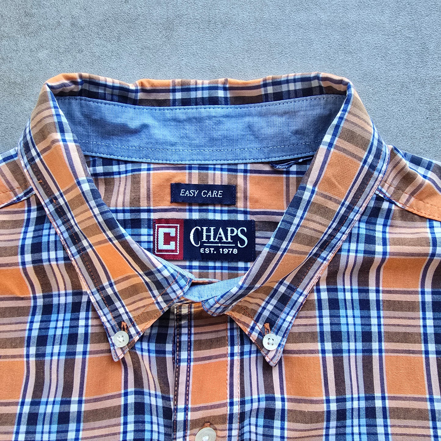 Vintage Chaps Ralph Lauren Plaid Short Sleeve Button Up Shirt - L/XL