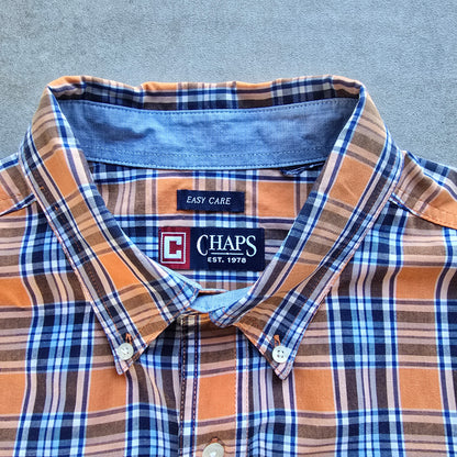 Vintage Chaps Ralph Lauren Plaid Short Sleeve Button Up Shirt - L/XL