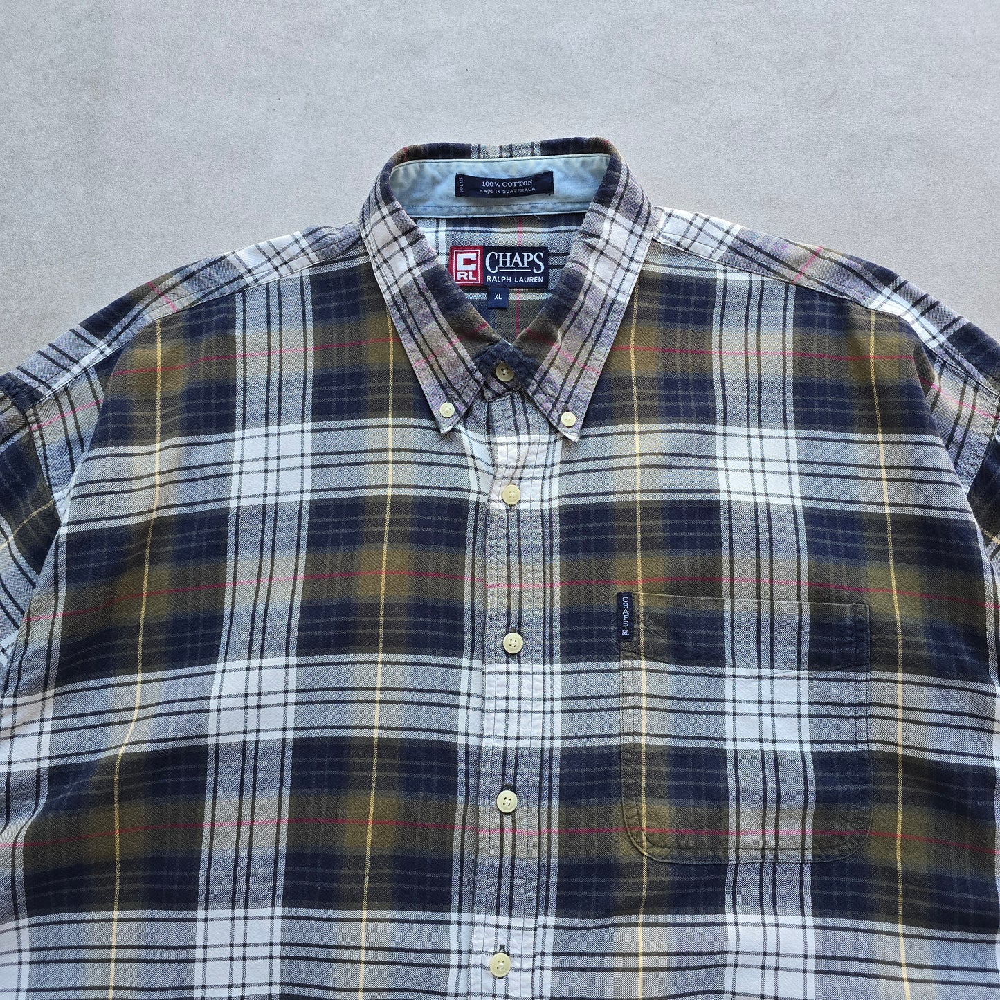 Vintage Chaps Ralph Lauren Plaid Short Sleeve Button Up Shirt - XL/2XL