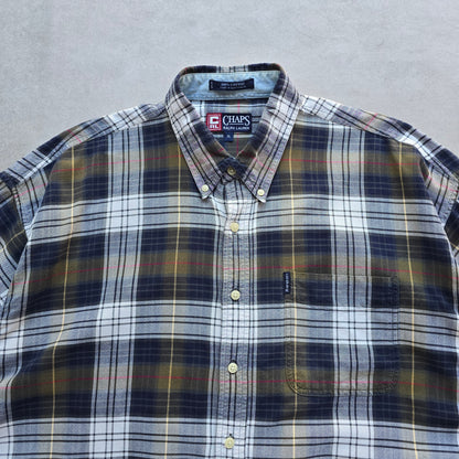 Vintage Chaps Ralph Lauren Plaid Short Sleeve Button Up Shirt - XL/2XL
