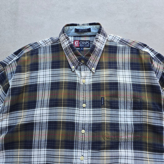 Vintage Chaps Ralph Lauren Plaid Short Sleeve Button Up Shirt - XL/2XL