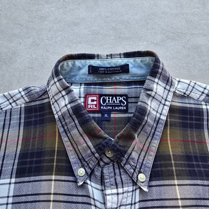 Vintage Chaps Ralph Lauren Plaid Short Sleeve Button Up Shirt - XL/2XL